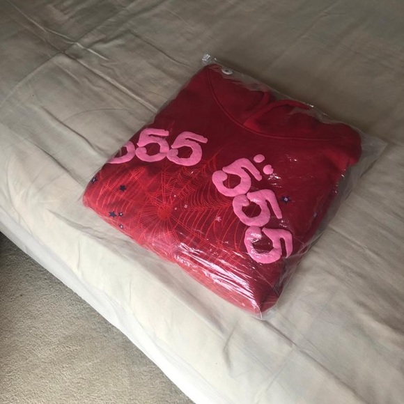 Sp5der Red 555 Hoodie - Brand New - Picture 4 of 5